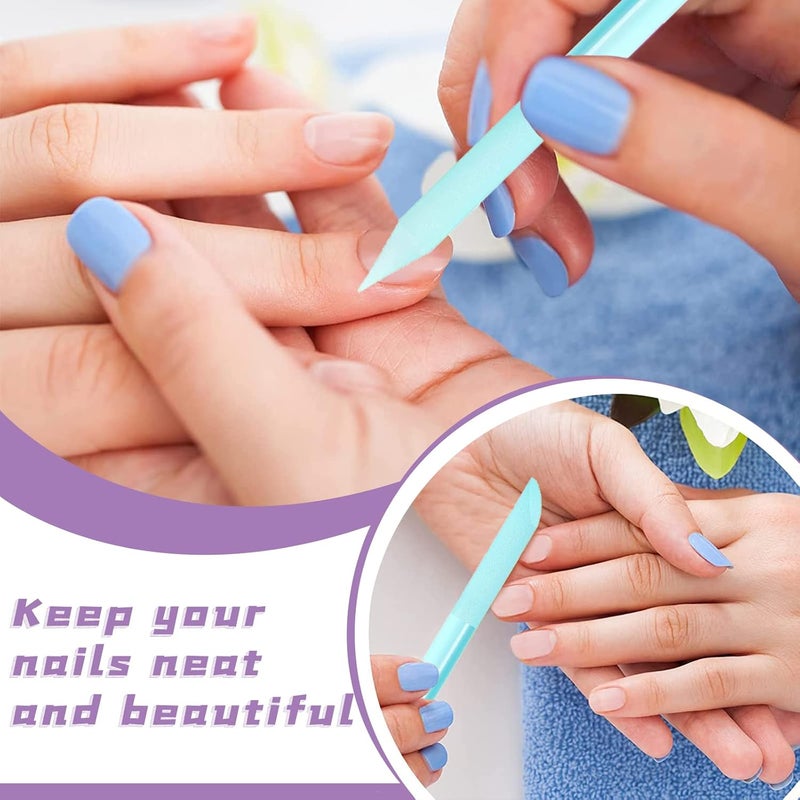 heemeei 4Pcs Glass Cuticle Pusher, Dual-Ended Manicure Stick, Crystal Cuticle Pusher Glass File, Professional Precision Filing Cuticle Remover, Manicure Pedicure Tools for Nails and Cuticles Care… - Image 4